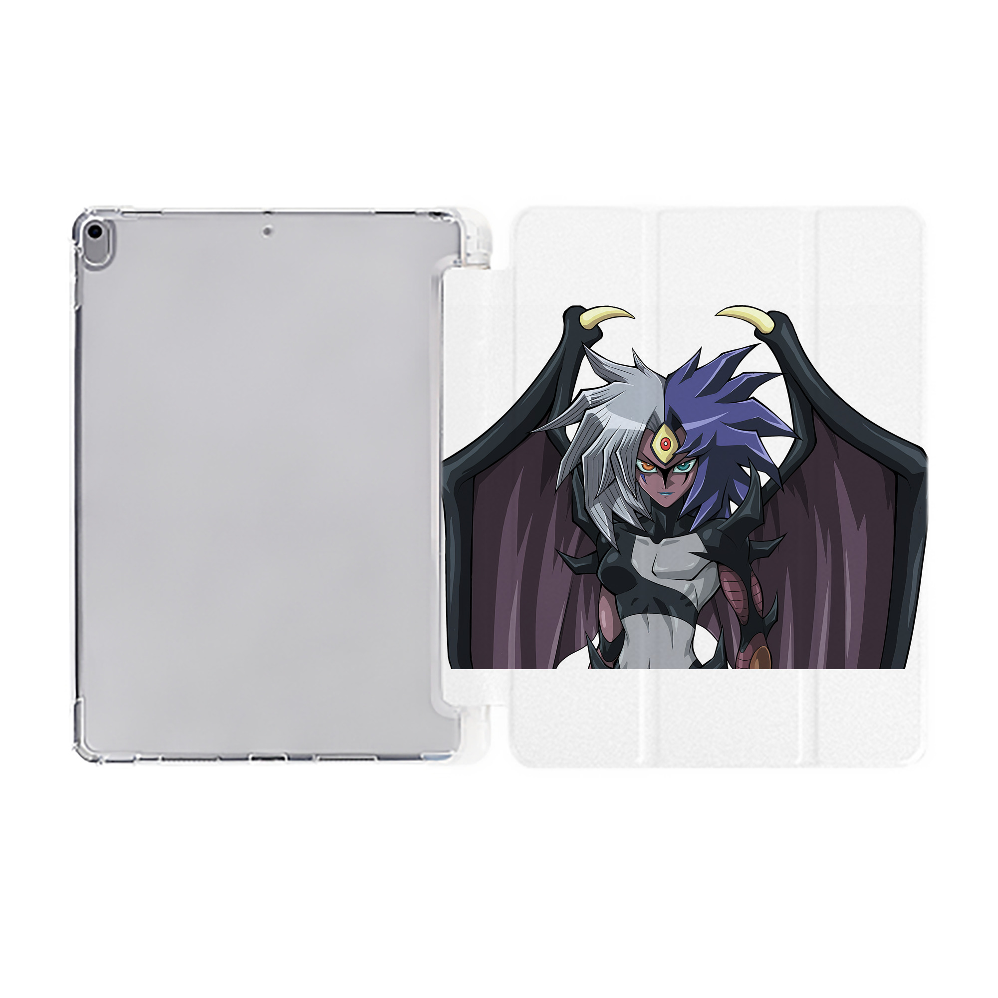 （画像用） 遊☆戯☆王 Yu-Gi-Oh! IPad ケース ペン収納付き 三つ折りスタンド PUレザー×シリコン 対応機種9.5/10.5/10.9インチ